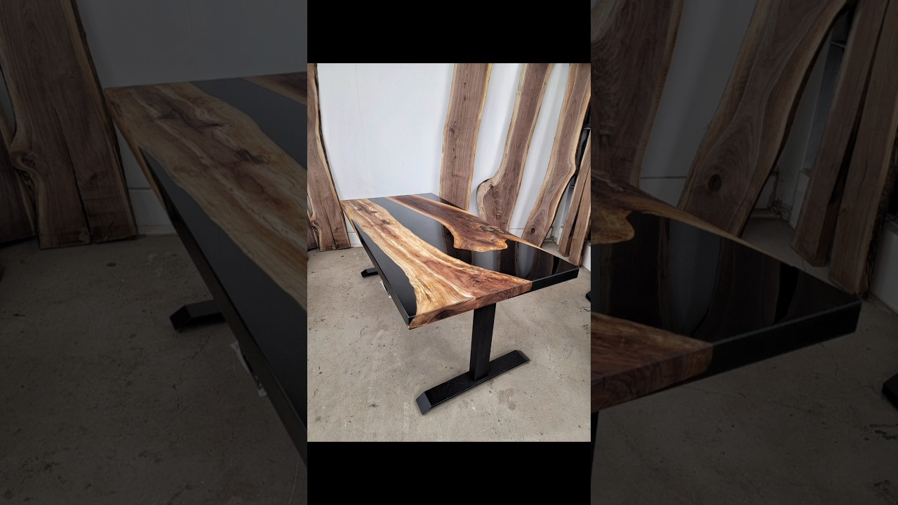 Classic Walnut and Black Epoxy Desk 🖤 