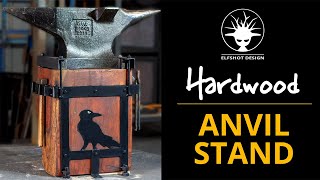 Build a solid anvil stand from hardwood stump  DIY woodworking and welding