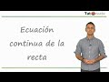 Ecuación continua de la recta