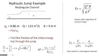 Hydraulic Jumps - calculating conjugate (sequent) depths - CE 331, Class 33 (4 April 2023)