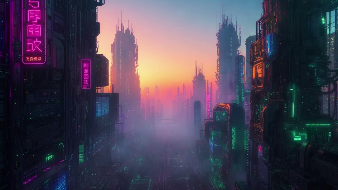 Neon Dawn: Lo-Fi Sunrise in the Sprawl