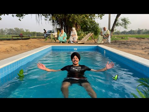 How I Built Biggest Swimming Pool At Farm 🌊 #harmankhosa #pool 