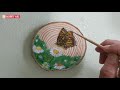 Beautiful Spring - Butterfly painting on sliced wood