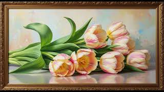 Vintage Pink rose | samsung frame TV art | 4K Frame TV Art Screensaver .
