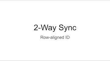 2-Way Sync: Row-aligned ID