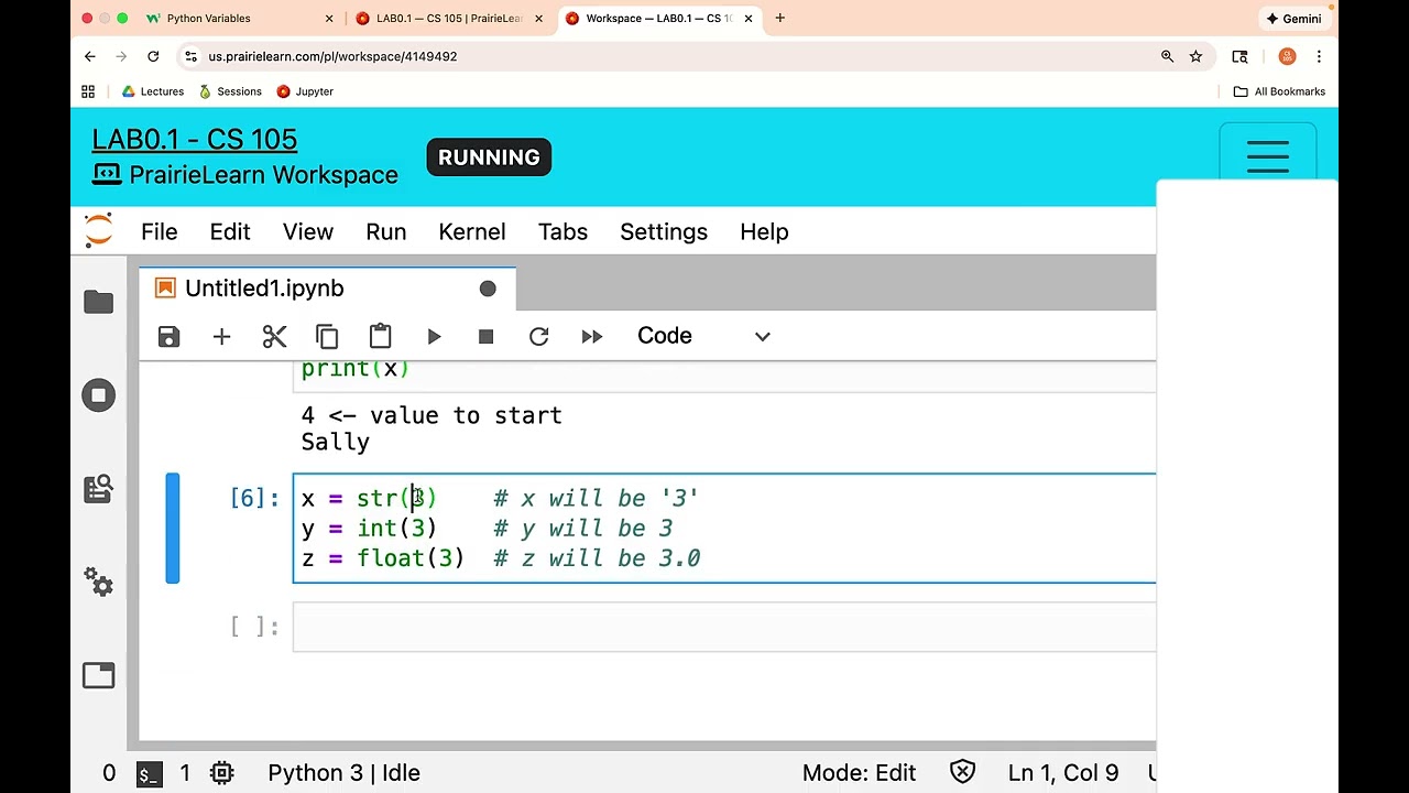 Intro to variables and types in Python (CS105 at UIUC)