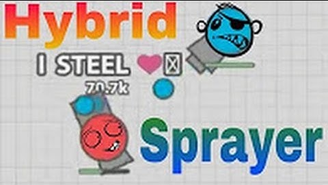 THE MOST STRONG DIEP IO TANK!! Sprayer vs Hybrid  diep.io