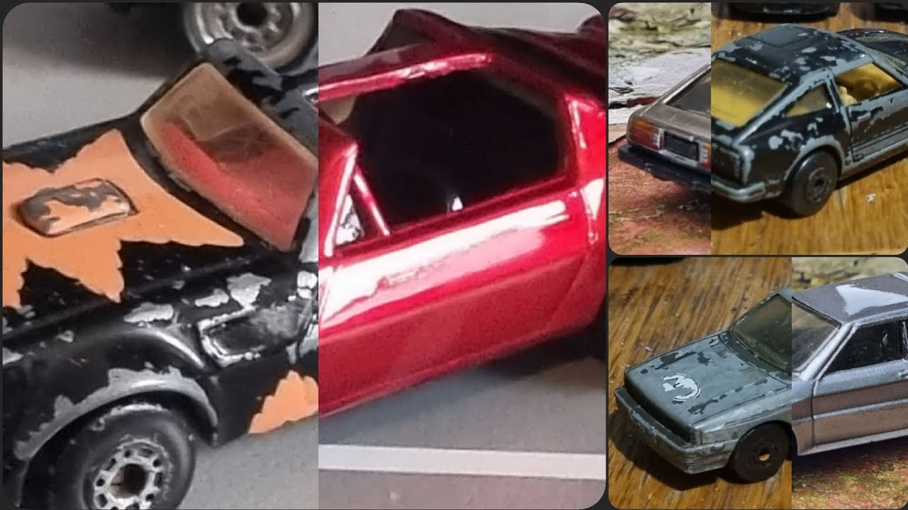 Восстановленные модели Matchbox Datsun 280ZX, Trans-Am и Audi Quattro.