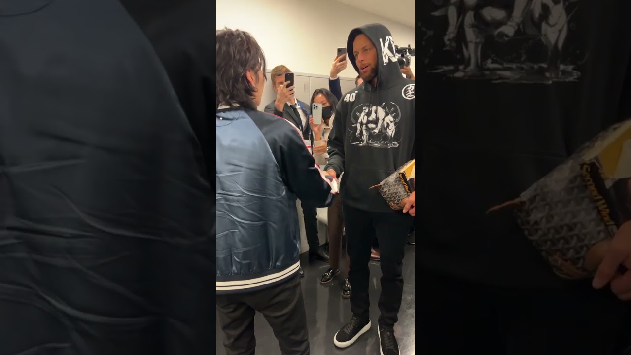 Steph Gives SUGA Shoes After Warriors Win In Tokyo 