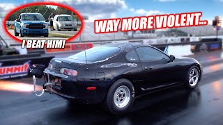 The Rat Rod Supra Attempts an 8 Second Pass & Our Whipple F150 BEATS The Tesla Plaid Minivan!!!