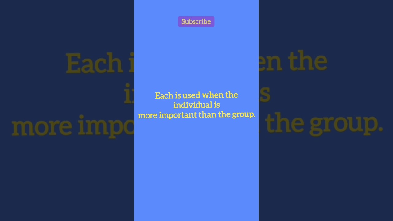 Difference Between 'Each' And 'Every'