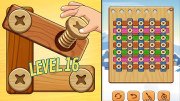 🏅 WOOD NUTS: SCREW PUZZLE 🤪 Level 16 🧩 Gameplay Walkthrough