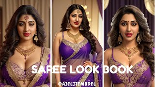 [4K] Draped In Code: Ai Model Showcasing Saree Trends  | Ai Elite Indian Model #Saree #Purple