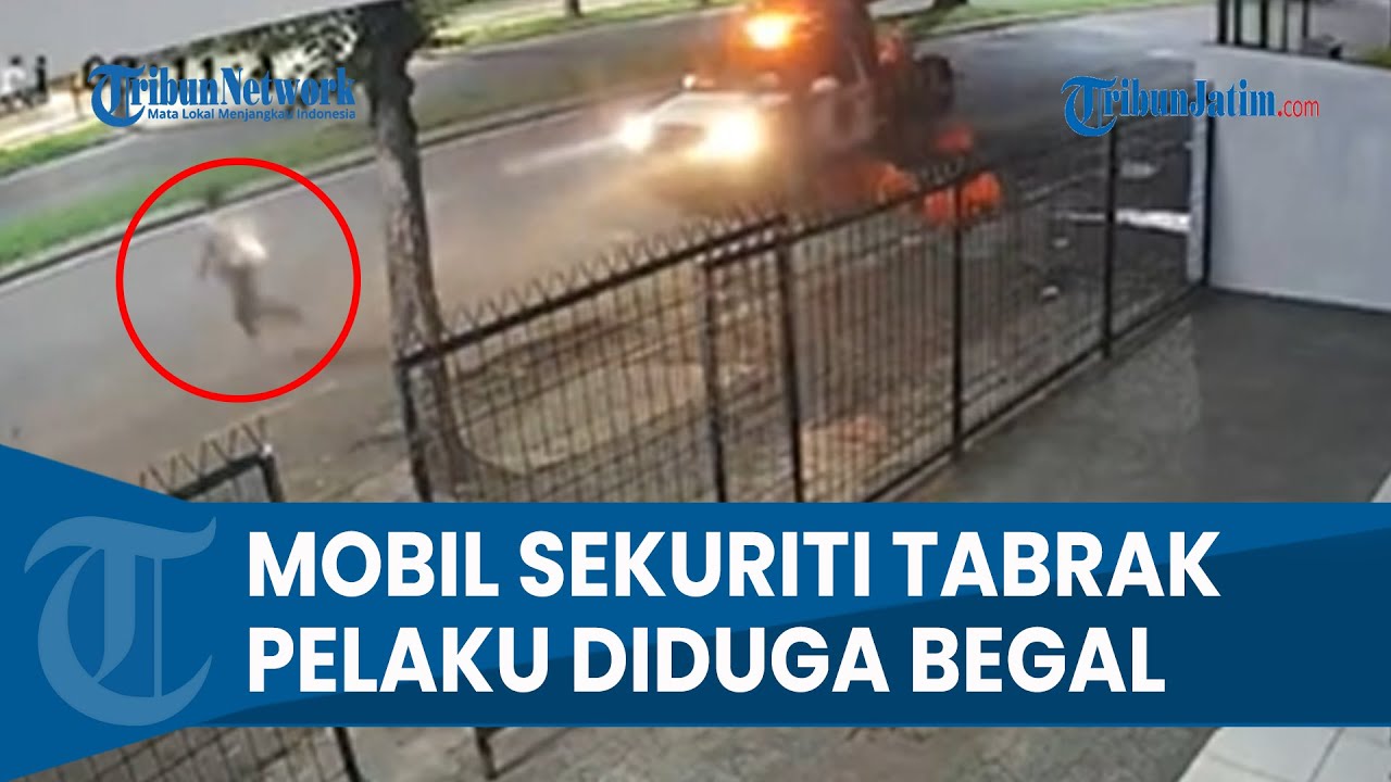 DETIK-DETIK PENGENDARA MOTOR BERBONCENG TIGA DIDUGA BEGAL DITABRAK MOBIL PATROLI SEKURITI
