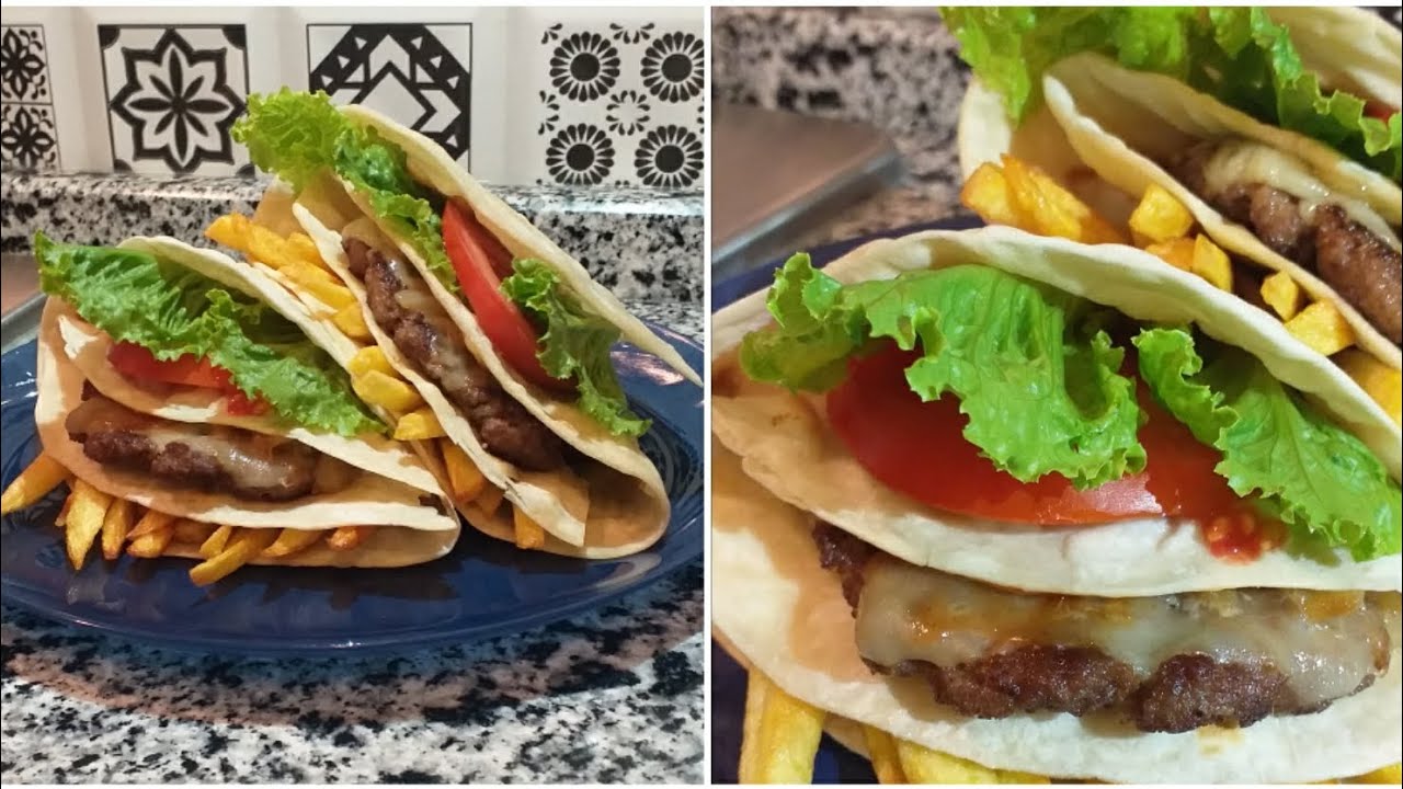 LAVAŞ BURGER 💯 HAMBURGER YAPIMI LAVAŞTA HAMBURGER 😋BURGER - YouTube