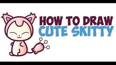 How to Draw Skitty from Pokemon (Cute / Chibi / Kawaii) Easy Step by Step Drawing Tutorial for Kids