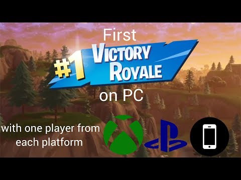 My 1st Win on PC with one Player from Each Platform! (w/ CaveFN and my Sister)