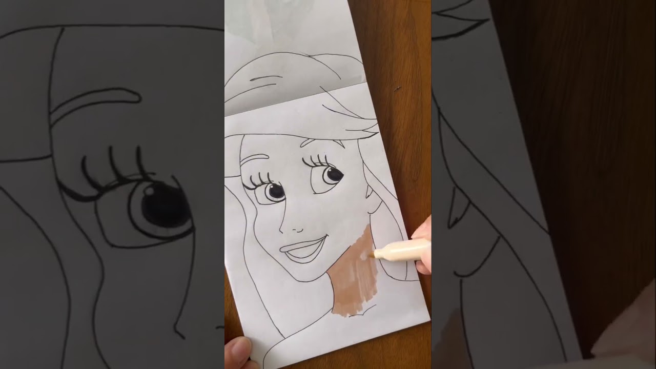 Simply Doodling: Ariel from Little Mermaid, easy drawing, 