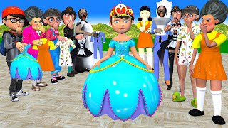 Scary Teacher 3D vs Squid Game Choose Princess Dress Squid Game Doll Nice or Error 5 Times Challenge