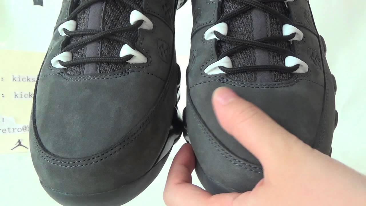 authentic air jordan 9 anthracite - YouTube