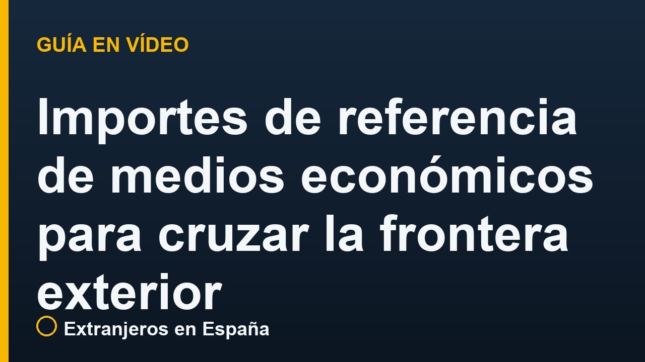 Importes de referencia de medios económicos para cruzar la frontera exterior (entrada en España)