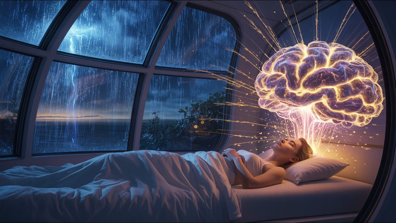 Сон для глубокого облегчения тревоги и очищения мозга от тумана под звуки сильного дождя