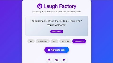 Joke Generator App Using HTML, CSS & JavaScript | Random Jokes Online