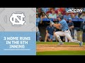 UNC Blasts 3 Home Runs in 8-Run 5th Inning