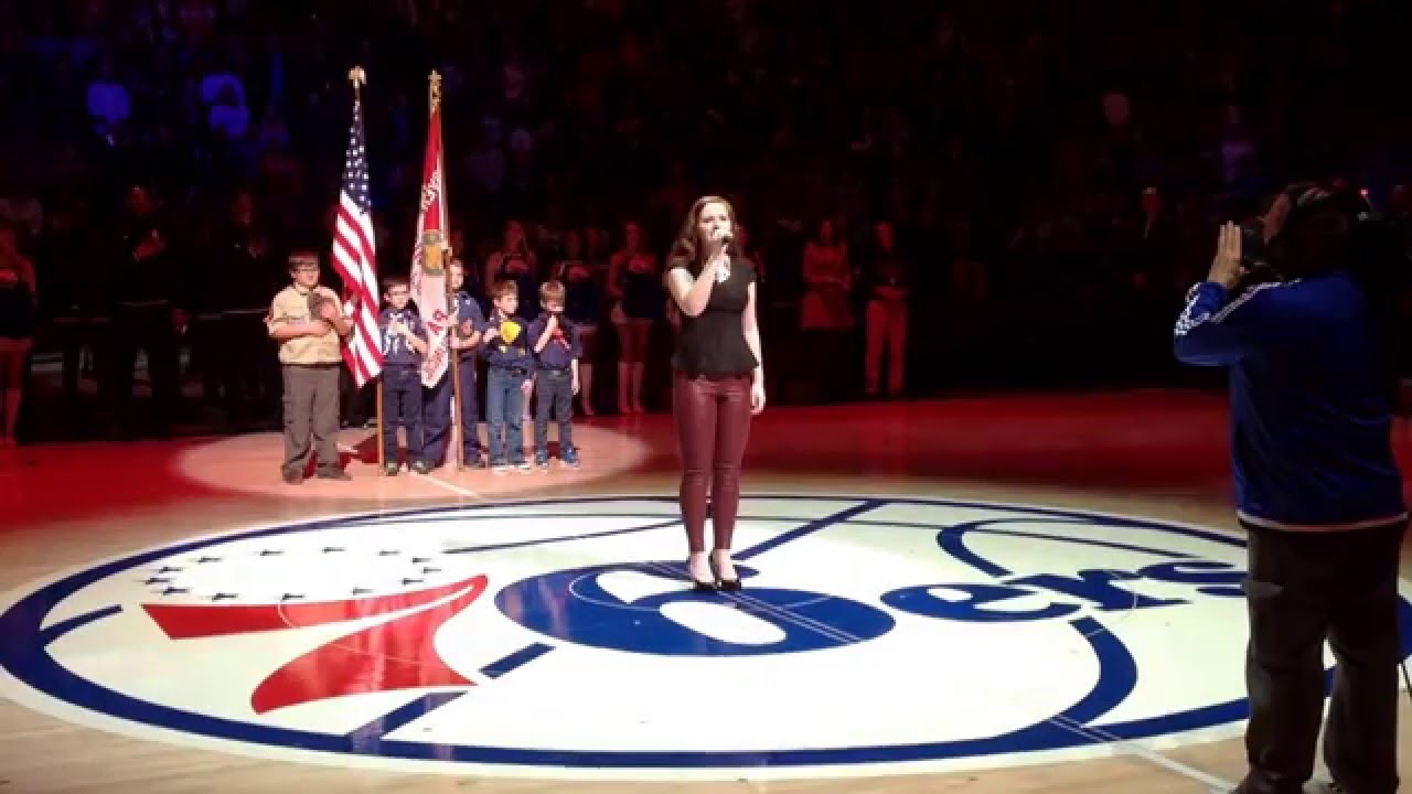 SHAWNA THOMAS - National Anthem (Philadelphia 76ers) 01-16-16 (JBCMUSIC management)