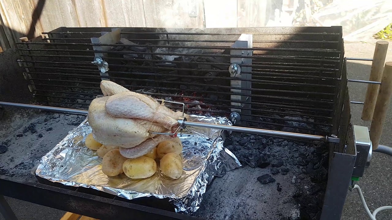 Tourne broche pour barbecue fait maison explications - YouTube