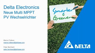 Webinar - Delta - Neue Multi-MPPT-Wechselrichter für maximale Flexibilität