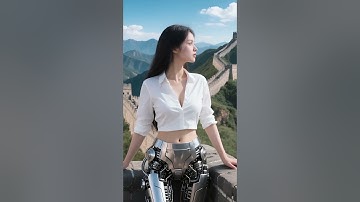 In 2025, humanoid robots visit the Great Wall of China. #humanoid #irc机器人莎莎#机器人