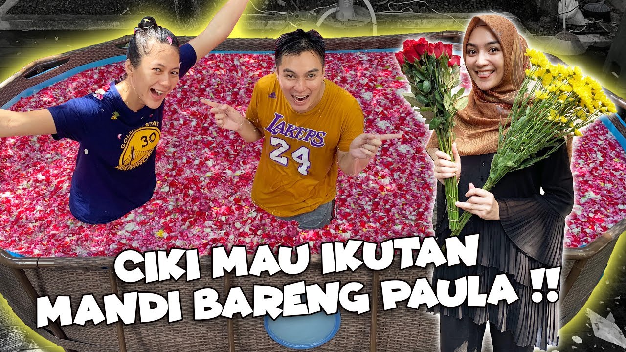 BIAR BAPAU JUNIOR WANGI .. PAULA NYEBUR DI KOLAM BUNGA ..