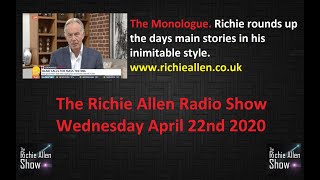 The Monologue: Richie Rounds Up The Latest Coronavirus Nonsense In The UK Mainstream Media!
Support The Richie Allen Show by donating at www.richieallen.co.uk
Richie has been producing and presenting television and radio programs for the best part of twenty years. The Richie Allen Show airs Monday - Thursday at 5 PM GMT and at 11 AM UK Time each Sunday.
Listen live here:
http://www.richieallen.co.uk
http://www.fabradiointernational.com (Channel 2)
http://www.triggerwarning.tv/live
https://tunein.com/radio/The-Richie-Allen-Show-s236521/
The show features up to the minute news analysis by researchers, journalists and academics who are ignored by the corporate controlled media, as well as featuring activists from all around the world who are making a difference in their communities every day. People are tired of hearing about the problems, they want to hear of positive solutions.
That is why the show, while challenging the mainstream medias version of events, focuses heavily on the men and women who are trying to cause a seismic shift in the current paradigm. The skype line to the show will be open for listeners to call in and have their say. There will be no censorship.
Your Call Kevin MacLeod (incompetech.com)
Licensed under Creative Commons: By Attribution 3.0 License
http://creativecommons.org/licenses/by/3.0/ (incompetech.com)
https://www.youtube.com/watch?v=yrFkix6A6tc
This Youtube Channel, associated Website and its content is copyright of The Richie Allen Show – ©The Richie Allen Show 2014. All rights reserved.
Any redistribution or reproduction of part or all of the contents in any form is prohibited other than the following:
* you may print or download to a local hard disk extracts for your personal and non-commercial use only
* you may copy the content to individual third parties for their personal use, but only if you acknowledge the website as the source of the material
You may not, except with our express written permission, distribute or commercially exploit the content. Nor may you transmit it or store it in any other website or other form of electronic retrieval system. The Monologue: Richie Rounds Up The Latest Coronavirus Nonsense In The UK Mainstream Media!