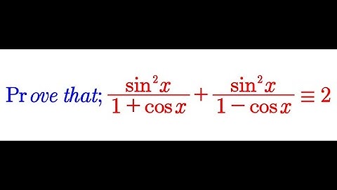how would you prove this trigonometric identity?