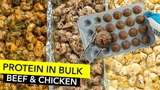 How to Cook Protein in Bulk - Chicken & Beef Meal Prep / Cocer Proteína en Grandes Cantidades
