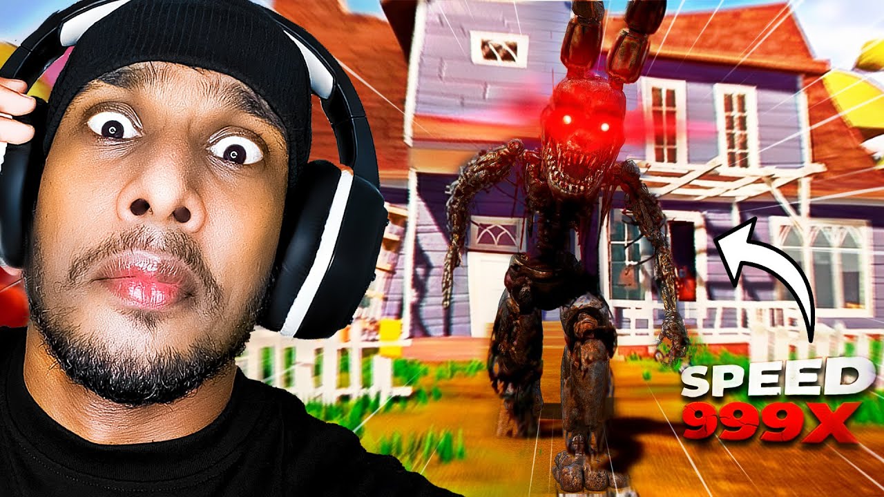 මේ ඉන්නේ වේගෙන්ම දුවන රොබෝ හාවා 😲| Hello Neighbor Bonnie Mod!