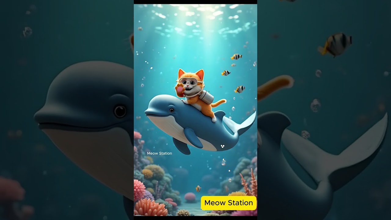 Meow and Whales under the sea.