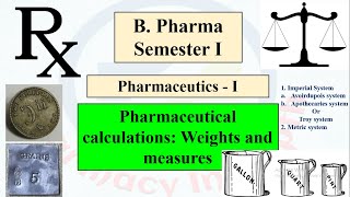 Pharmaceutical calculations: Weights and measure- Unit 2: B. Pharma semester I
