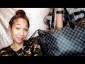 What's in My Bag - Daisy Rose Checkered Tote Vegan Leather (Louis Vuitton Neverfull Dupe)