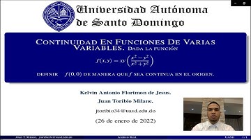 CONTINUIDAD EN FUNCIONES DE VARIAS VARIABLES  | Análisis y Cálculo en Variable Real.