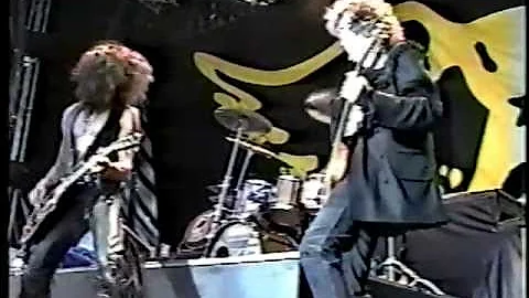 Jimmy Page & Aerosmith onstage and backstage at Donington 1990
