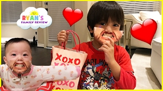 Kids Candy Surprise Valentine Day Haul and Princess T Family Fun Game Ryan's Family Review screenshot 4
