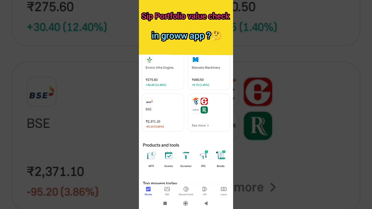 Portfolio value check in groww app? 🤔  