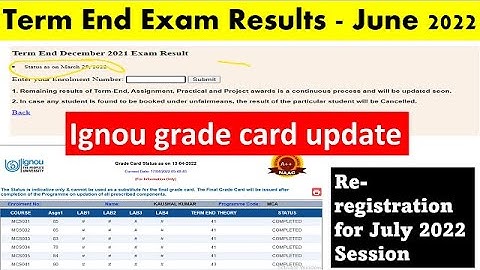 ignou result update 2022||Term End Exam Results - June 2022||ignou re registration for july 2022
