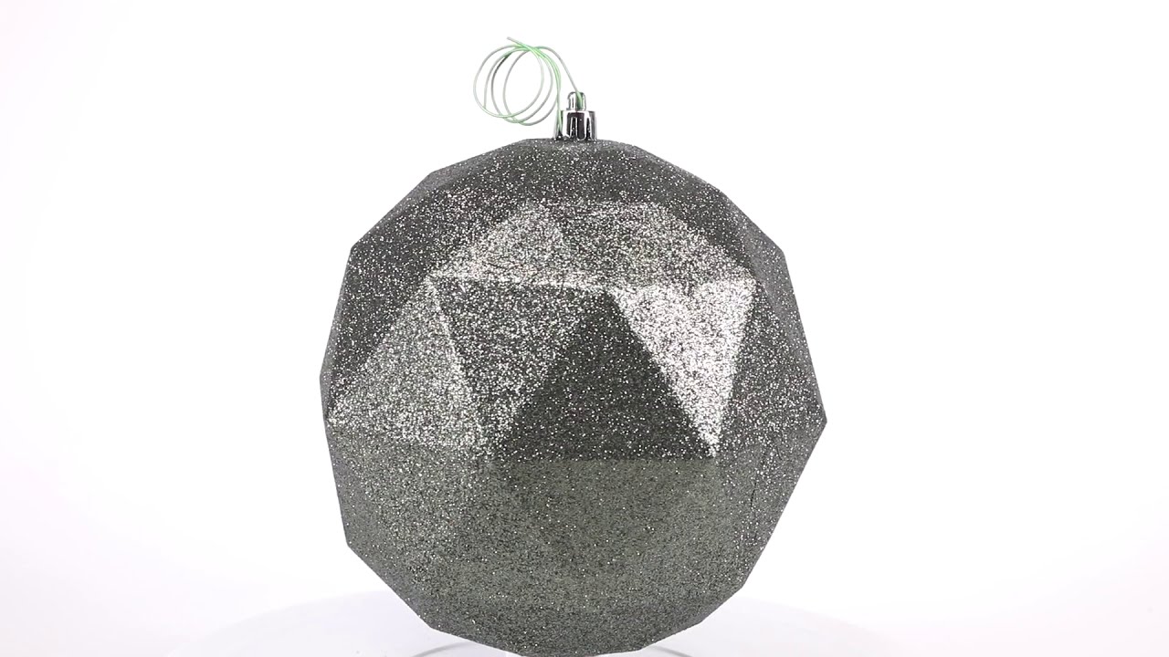 Vickerman 6" Wrought Iron Glitter Geometric Ball 4/Bg, M177423DG