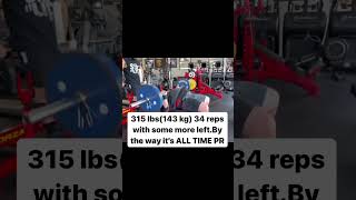 315LBS/143KG BENCH PRESS FOR 34REPS BY 43YEARS OLD