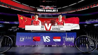 Anthony Sinisuka Ginting🇲🇨 vs 🇨🇳Shi Yu Qi 🔥‼️ Finals ‼️ #thomascup2024 #badminton