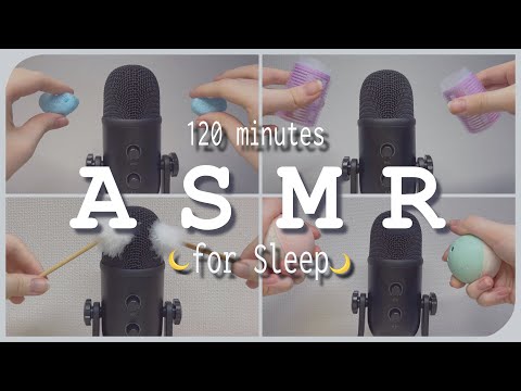 【睡眠用asmr】🌙2時間🌙安心して寝れる音達【優しい様々なタッピング/梵天/コルクの音/ブラシの音やその他13種類】