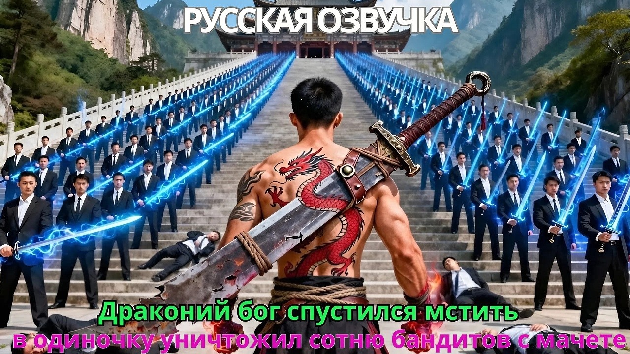 Драконий бог спустился мстить — в одиночку уничтожил сотню бандитов с мачете #дорама #drama #2025